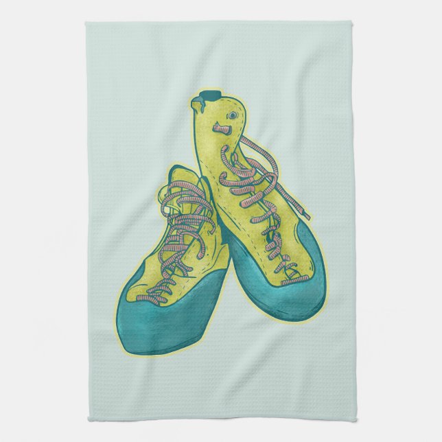 Alte Kletterschuhe Klettern Geschirrtuch (Vertikal)
