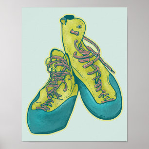 Alte Kletterschuhe Klettern Poster