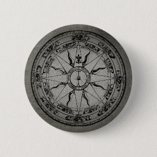 Alte Kompass-Rose (B&W) Button