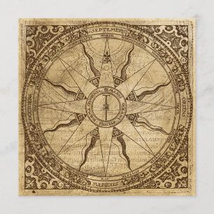 Alte Kompass-Rose Einladung