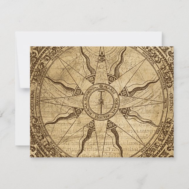 Alte Kompassrose Ankündigung (Vorderseite)