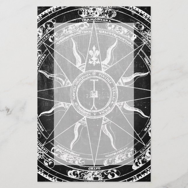 Alte Kompassrose Briefpapier (Vorderseite)