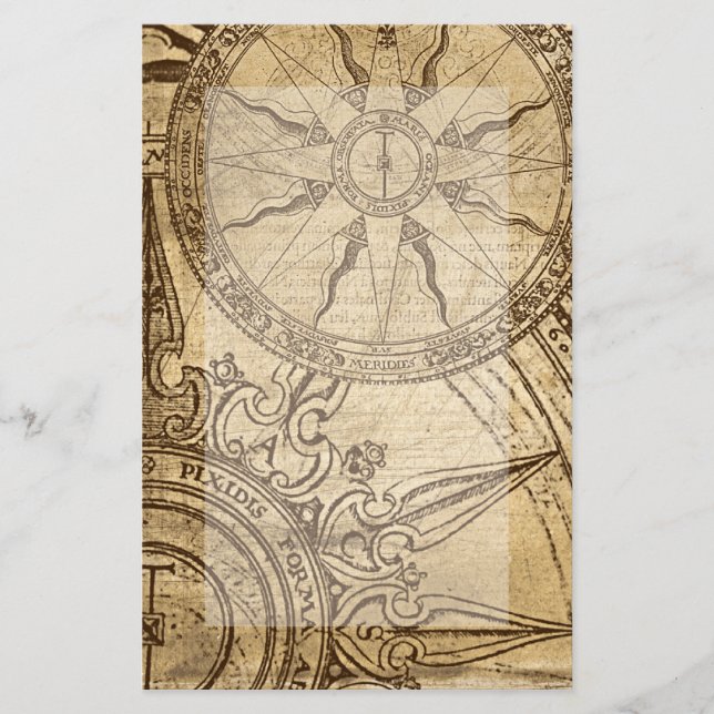 Alte Kompassrose Briefpapier (Vorderseite)