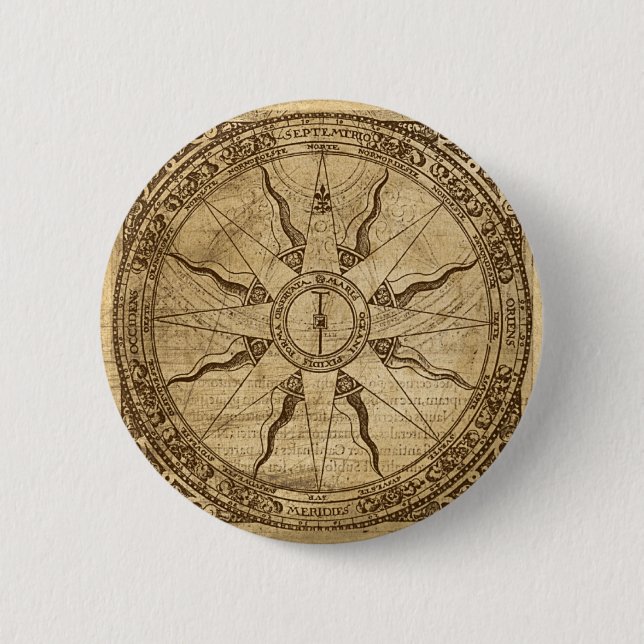 Alte Kompassrose Button (Vorderseite)