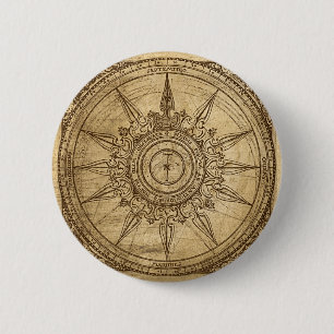Alte Kompassrose Button