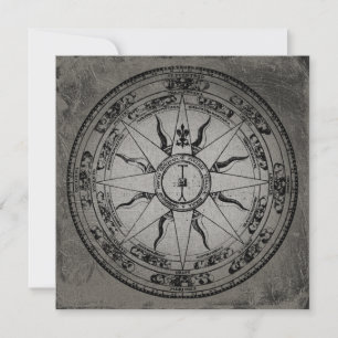 Alte Kompassrose Einladung