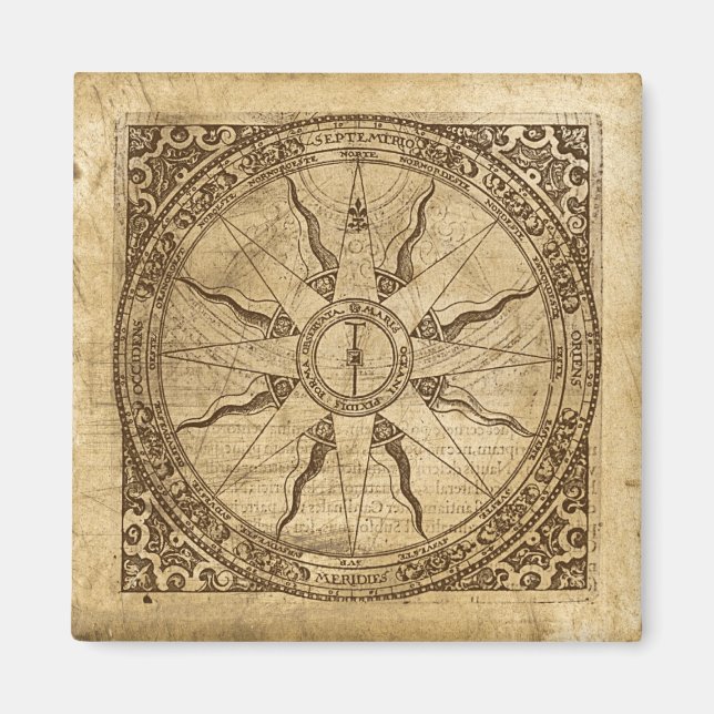 Alte Kompassrose Magnet (Vorne)