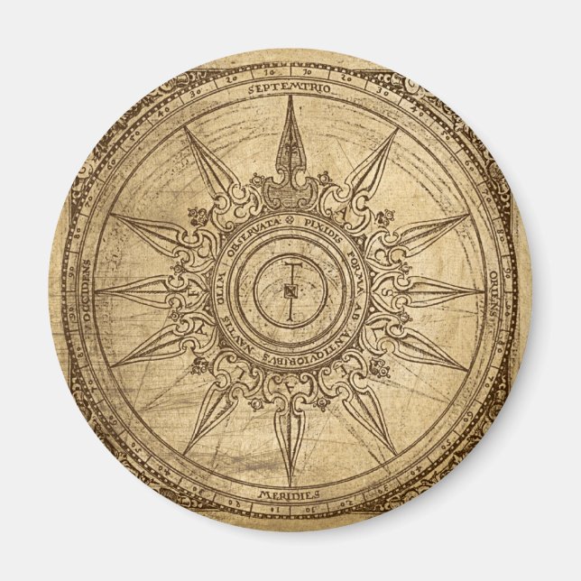 Alte Kompassrose Magnet (Vorne)