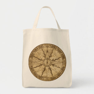 Alte Kompassrose Tragetasche