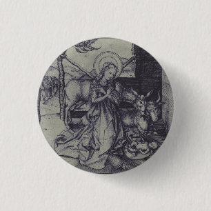 Alte Krippe-Szene og Jesus Christus Button