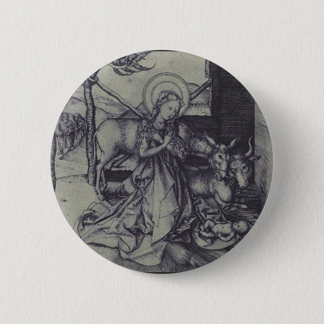 Alte Krippe-Szene og Jesus Christus Button (Vorderseite)