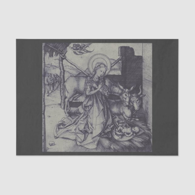 Alte Krippe-Szene og Jesus Christus Seidenpapier (Vorderseite)