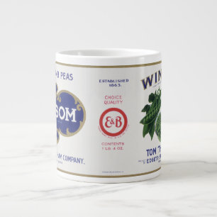 Alte Kunst auf Gemüsekonservendosen, Winsom Erbsen Jumbo-Tasse