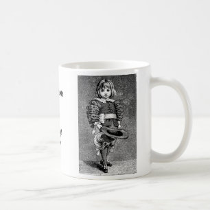 Alte Kunst des Jungen mit Hut aus den 1800er Jahre Kaffeetasse