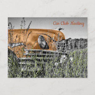 Alte Kupferfarbene Auto in einem Feld Postkarte