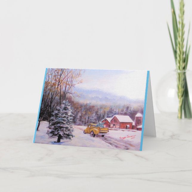 Alte Lastwagen Weihnachten Karte (Vorderseite)