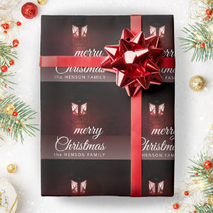Alte Laternenlicht Frohe Weihnachten Schrift Famil Geschenkpapier
