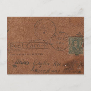 Alte Lederpostkartenrückseite Postkarte