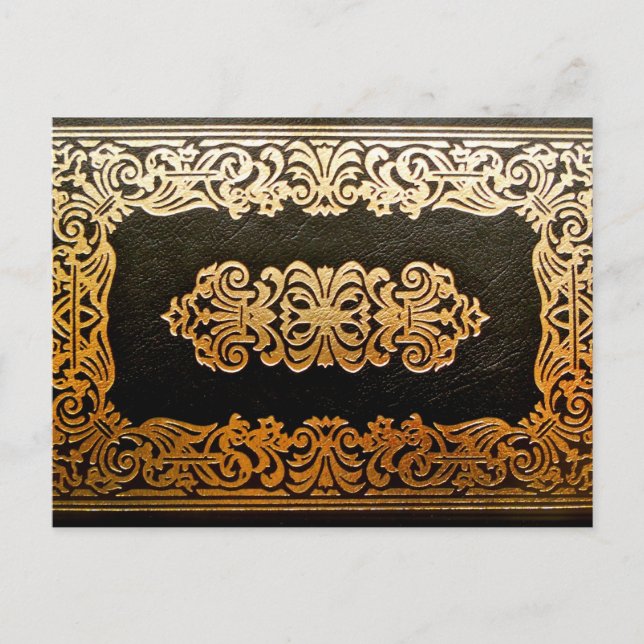 Alte Ledertasche Buchcover Postkarte (Vorderseite)