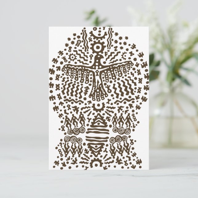 Alte Legende: Riesenvogel und Stammeszente Dankeskarte (Stehend Vorderseite)