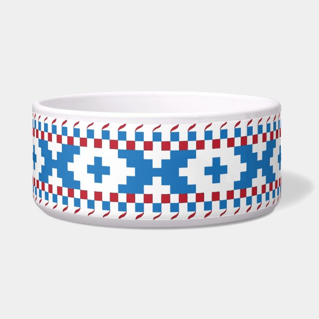 Alte lettische Schilder blau, rot, weiß Napf (Vorderseite)