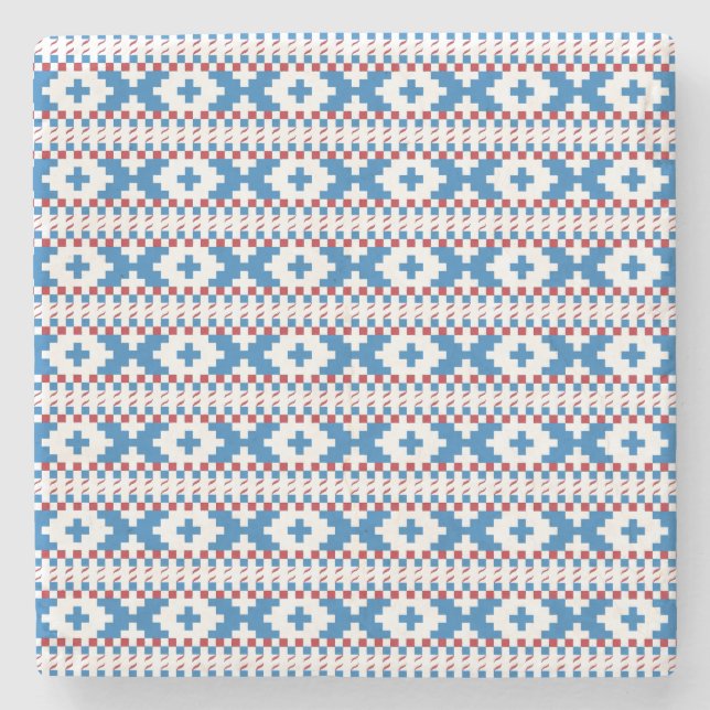 Alte lettische Schilder blau, rot, weiß Steinuntersetzer (Vorderseite)