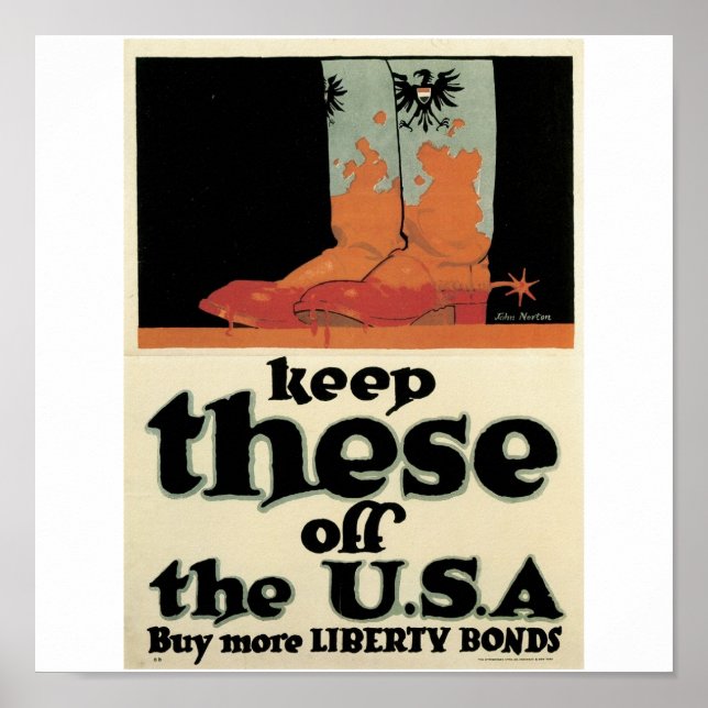 Alte "Liberty Bonds" US War Poster c. 1918 (Vorne)