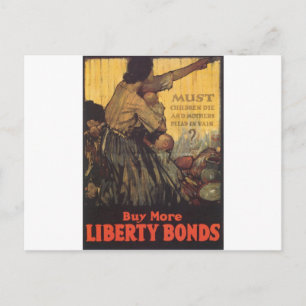 Alte "Liberty Bonds" US War Poster c. 1918 Postkarte