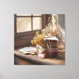 Alte Liebe mit Band getippte Buchstaben Leinwanddruck