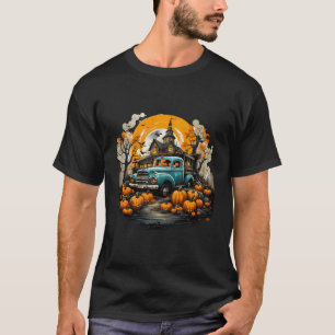 Alte Lieferwagen LKW Fahrer LKW Spooky Pumpkin Ha T-Shirt