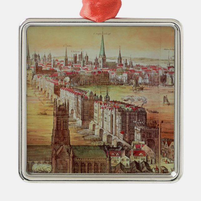 Alte London-Brücke Silbernes Ornament (Vorne)