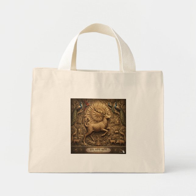 Alte Löwen-Kunst-Erbe-Tasche Mini Stoffbeutel (Vorne)