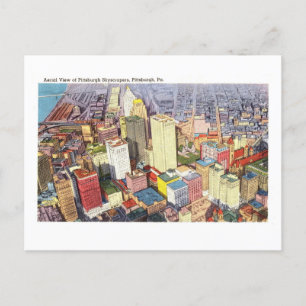Alte Luftaufnahme von Pittsburgh Postkarte