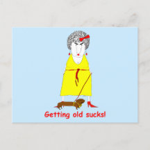 Alte lustige Crabby Alte Frau Postkarte