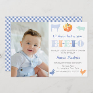 Alte MacDonald Pumpkin Farm Geburtstagsparty für J Einladung