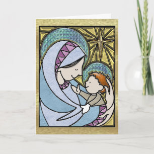 Alte Madonna und Kindergrußkarte Feiertagskarte