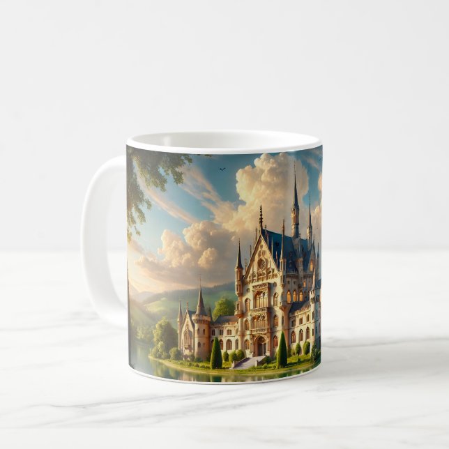 Alte majestätische Burg Kaffeetasse (Vorderseite Links)