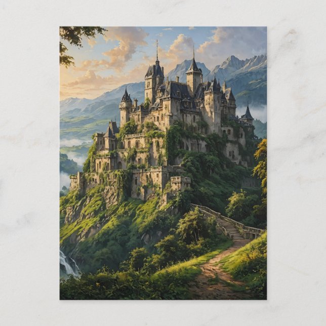 Alte majestätische Burg Postkarte (Vorderseite)