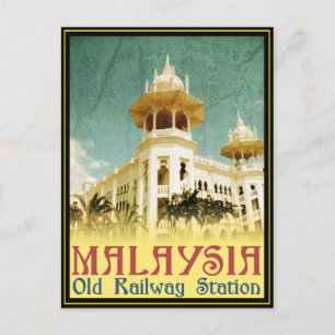 Alte malaysische Eisenbahnstation Postkarte