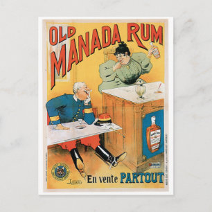 Alte Manada Rum Vintage Getränkewerbung Kunst Postkarte