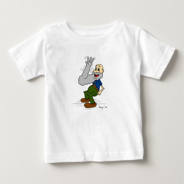 Alte Mann Wave Bart Säugling T-Shirt (Vorderseite)