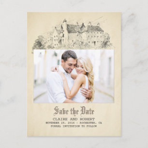 Alte Märchenburg Foto Save the Date Ankündigungspostkarte