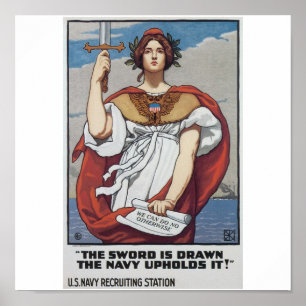 Alte Marine-einziehenplakat circa 1917 Poster