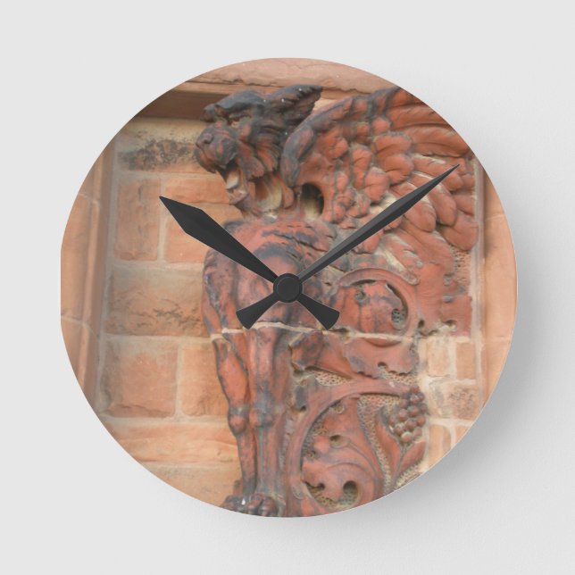 Alte Marktkatze Runde Wanduhr (Vorderseite)