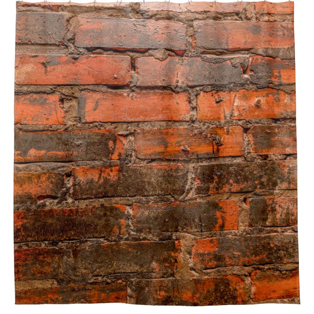 Alte Mauer aus Stein, gealtert, alt, Duschvorhang (Vorderseite)
