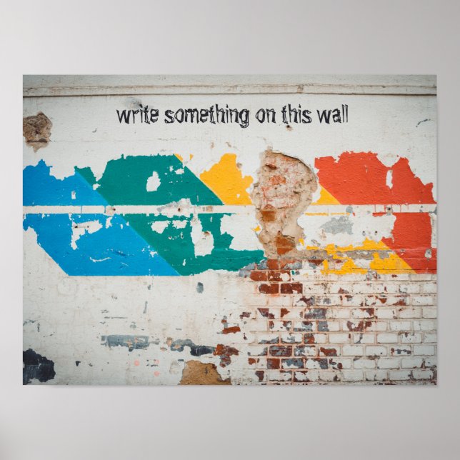Alte Mauer mit Graffiti Poster (Vorne)
