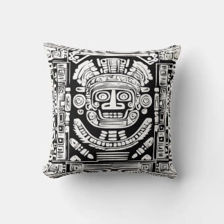 Alte Mayas Sonnenmaske Stammeskunst Wurfkissen Kissen