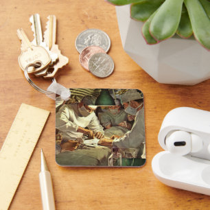 Alte Medizin, Ärzte führen Operation im Notfall au Schlüsselanhänger