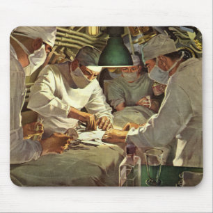 Alte Medizin, Ärzte führen Operation im Notfallrau Mousepad