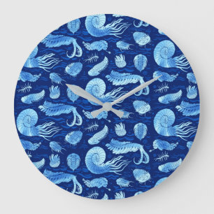 Alte Meerestiere: Trilobiten, Anomalocaris... Große Wanduhr